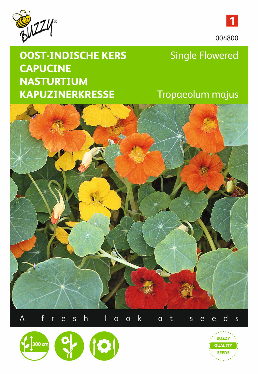 Tropaeolum, Oost-Indische kers enkelbloemig gemengd