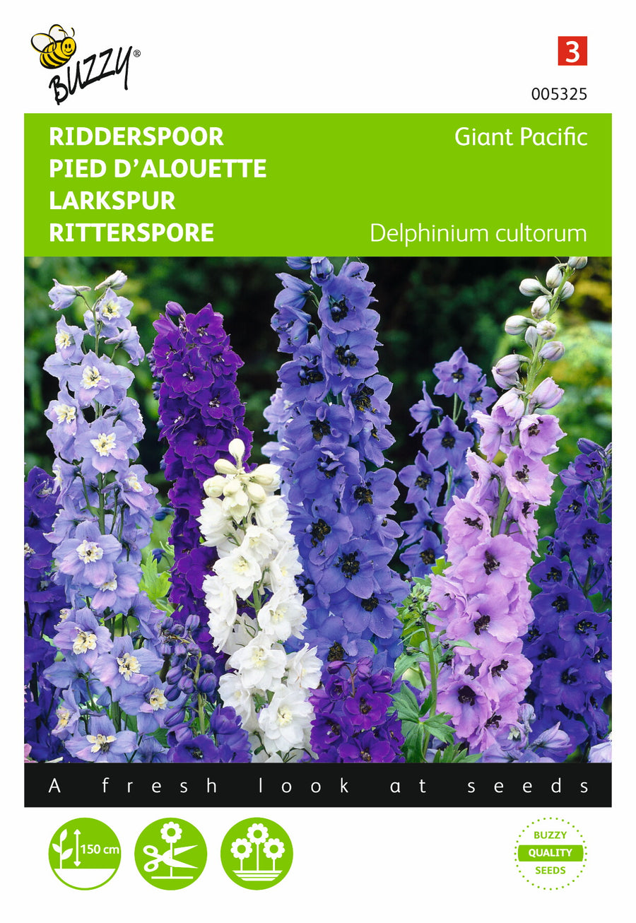 Delphinium, Ridderspoor Giant Pacific gemengd